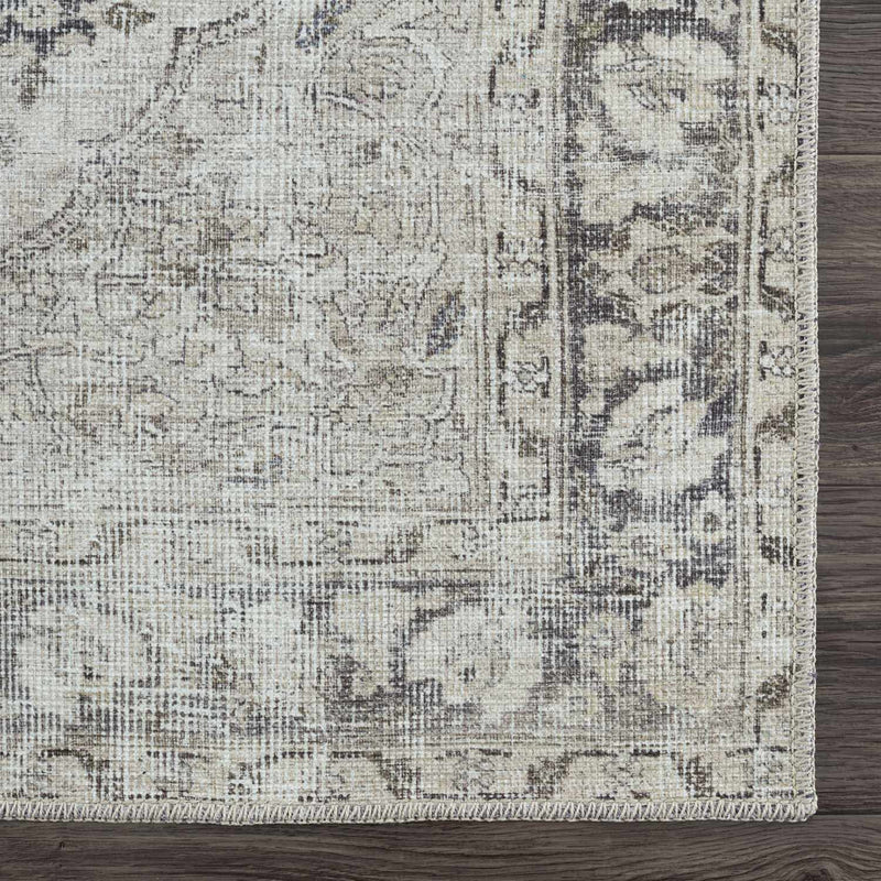 Sample Haile Cream & Green Washable Area Rug-0