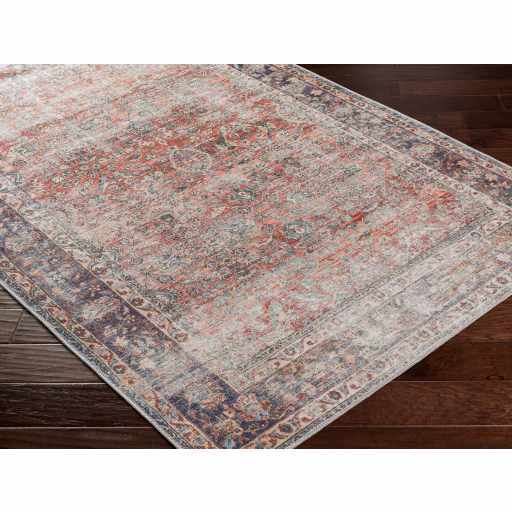 Sample Rust Anahawan Distressed Washable Area Rug - Clearance-0