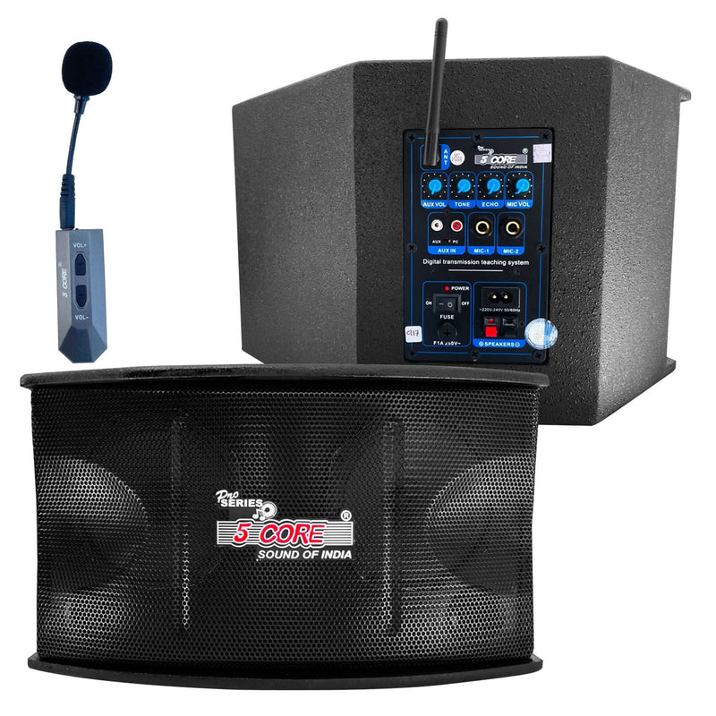 5Core Voice Amplifier 200W Portable PA Speaker System + Wireless Lavalier Microphone-0