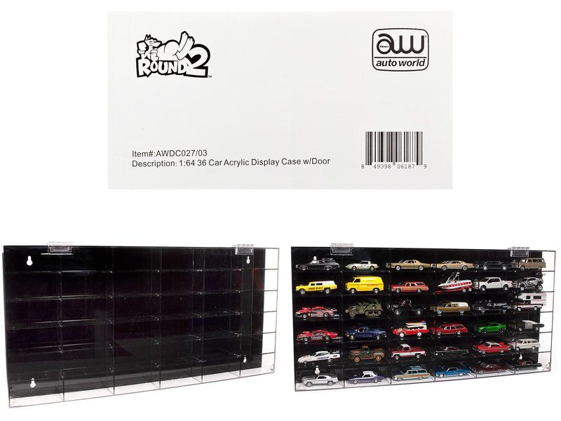 36 Car Acrylic Display Show Case for 1/64 Scale Models by Auto World