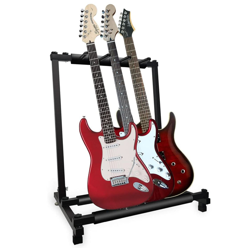 5 Core Multi Guitar Rack Stand Floor 3 Slot Adjustable Flying V Guitars Holder-0