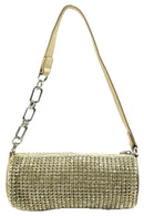 FULL RHONSTONE CYLINDER BUCKET MINI BAG-0