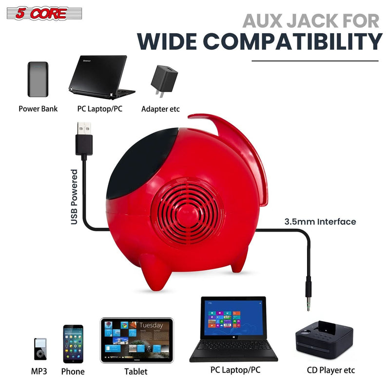 5Core Computer Speakers Mini PC Desktop Laptop Gaming External Speaker System Wired-2