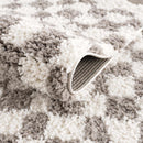 Kieu Taupe Checkered Plush Rug-3