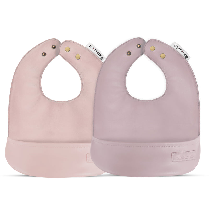 Classic - Set of Soft Vegan Leather Easy Clean Bibs 0-12 Months-9