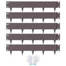VEVOR Steel Landscape Edging, 5-pack Steel Garden Edging Borders, 39" L x 3" H Strips, Hammer-in Edging Border, Bendable Metal Landscape Edging for Yard, Garden, 3.15" Spike Height, Brown
