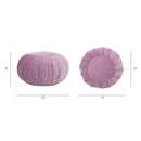 Pouffe 13" Round Pleated Accent Throw Pillow, Lavender Velvet
