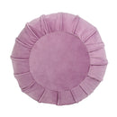 Pouffe 13" Round Pleated Accent Throw Pillow, Lavender Velvet