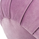 Pouffe 13" Round Pleated Accent Throw Pillow, Lavender Velvet