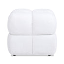 Pixel 21" Oversized Square Tufted Pouf Ottoman, Almond White Chenille