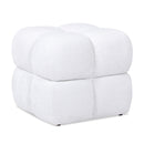 Pixel 21" Oversized Square Tufted Pouf Ottoman, Almond White Chenille