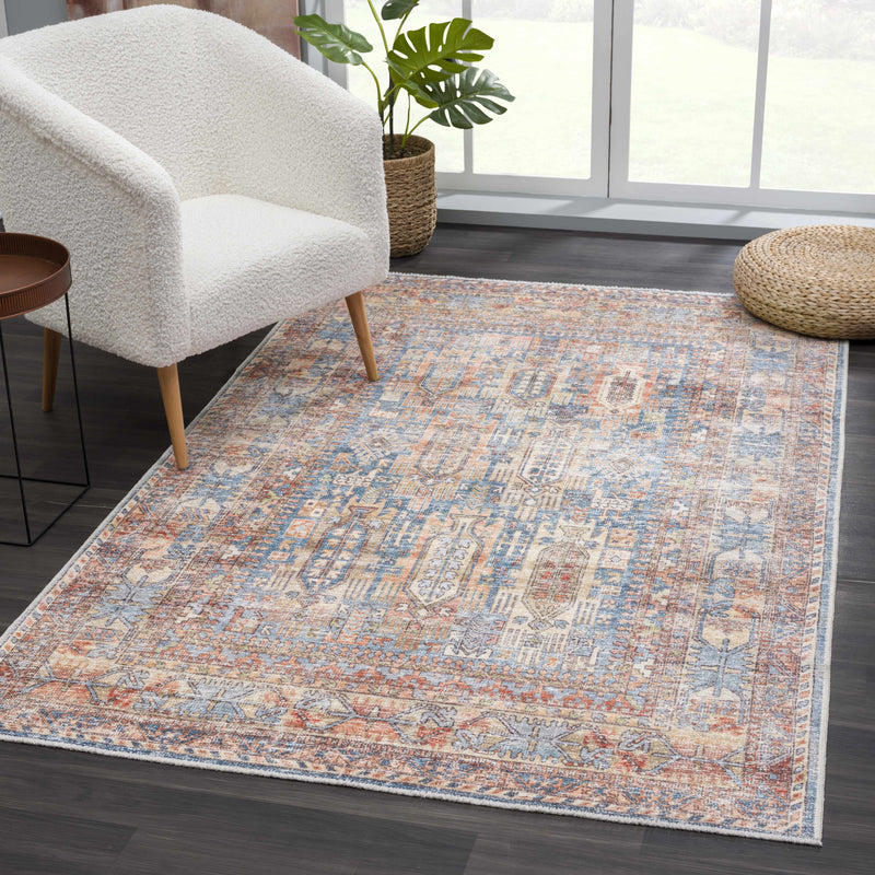 Burnt Orange Holi-2300 Washable Area Rug-4