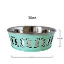 Stainless Steel Country Farmhouse Dog Bowl, RE Mint Green-2