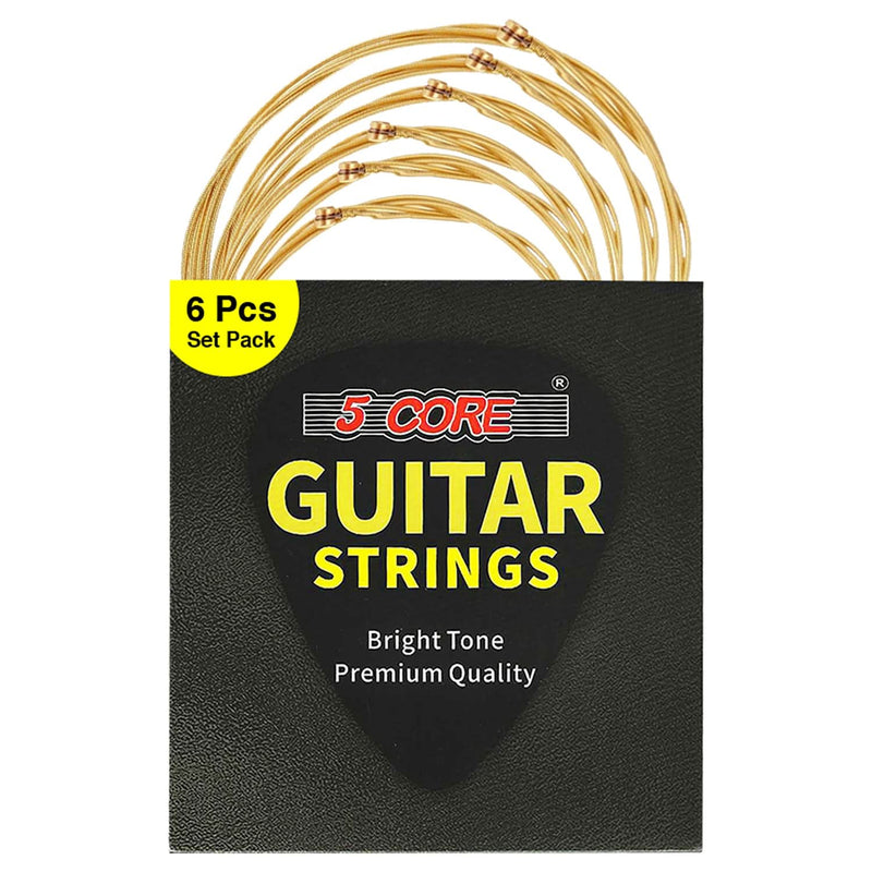 5Core Acoustic Guitar Strings 0.010-0.047 Steel Gauge Heavy Duty w Bright Tone For 6 String Guitars-0