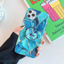 KP KOOL PRODUCTS New Marble Case Compatible with iPhone (12/12 Pro)/12 Pro Max, Geometric Marble Case Hard PC Bumper Protective & Shockproof Shell Cover (12 Pro Max, Blue)-9