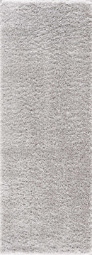 Faina Solid Light Gray Shag Rug Washable-3
