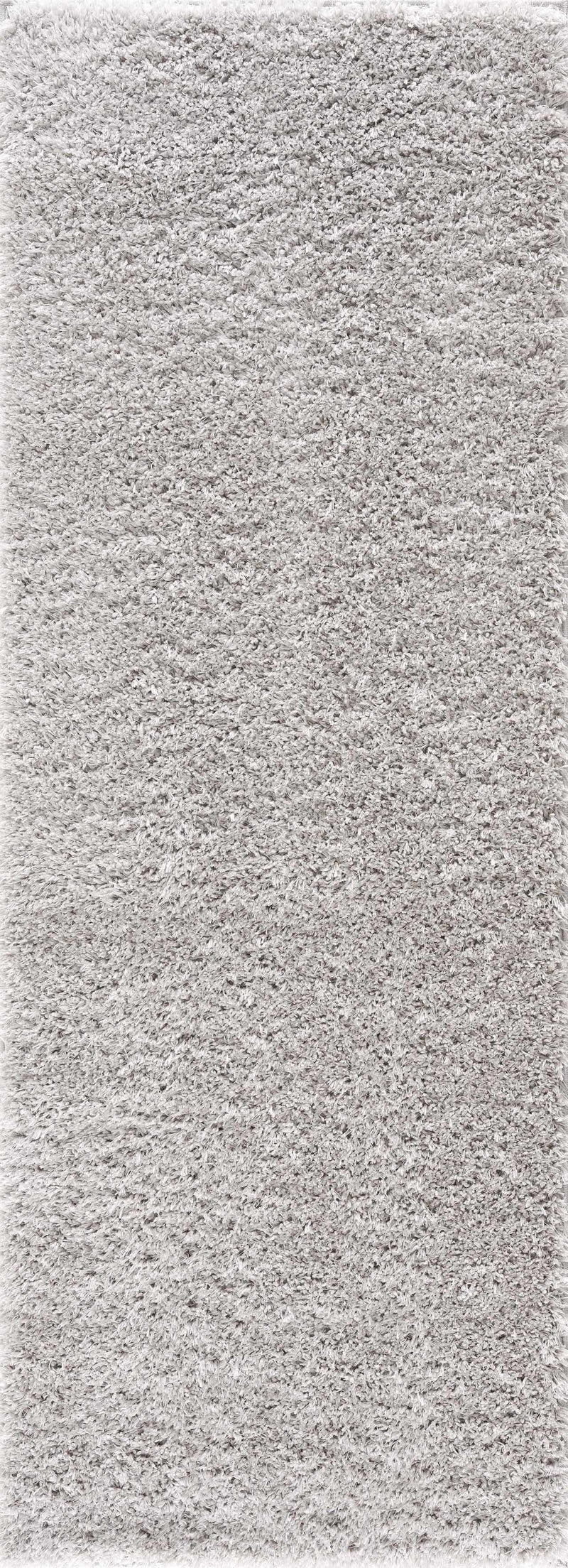 Faina Solid Light Gray Shag Rug Washable-3