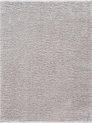 Faina Solid Light Gray Shag Rug Washable-1