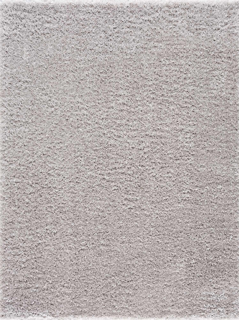 Faina Solid Light Gray Shag Rug Washable-1