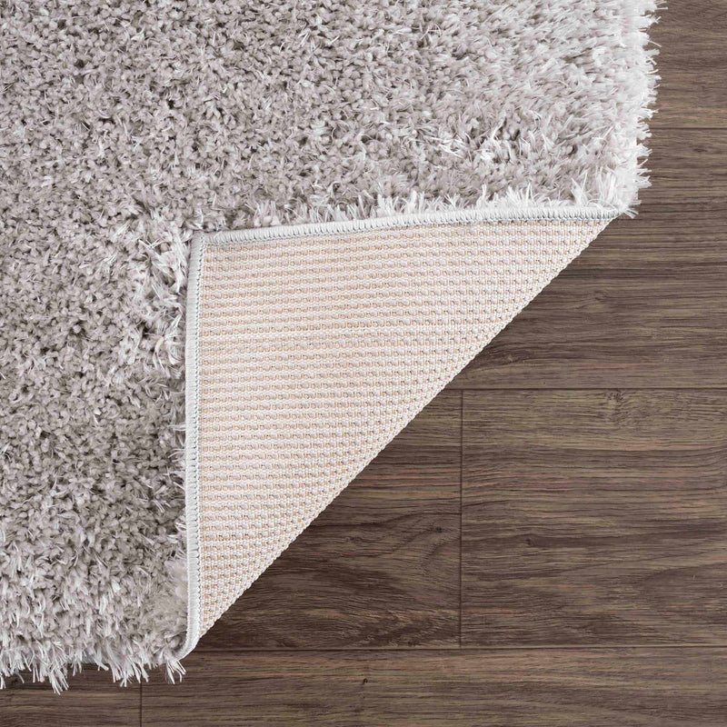 Faina Solid Light Gray Shag Rug Washable-4