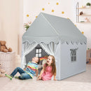 Kids Large Play Castle Fairy Tent with Mat-Gray - Color: Gray