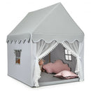 Kids Large Play Castle Fairy Tent with Mat-Gray - Color: Gray