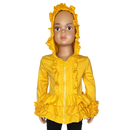 Girls Mustard Yellow Ruffle Hoodie Zipper Jacket Camp School-4