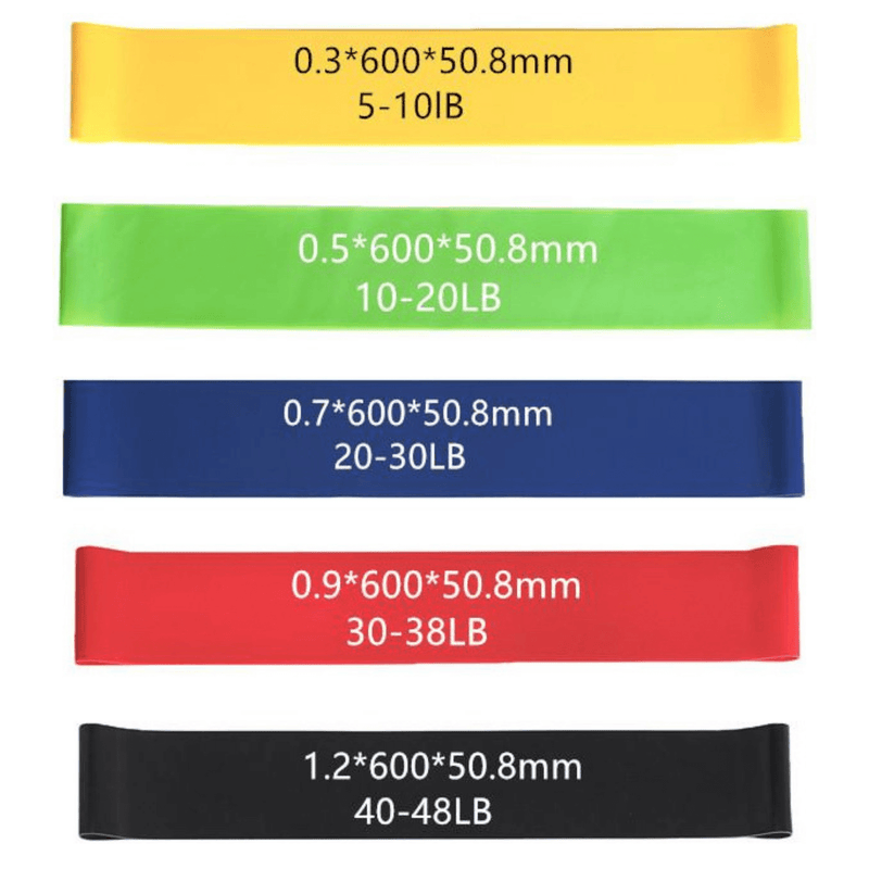 5 Piece Set of Resistance Body Bands with Carry Bag-2