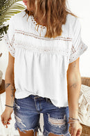 Shelby Swiss Dot Lace Short Sleeve Top-0