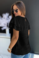 Sabrina Tiered Ruffled Short Sleeve Blouse-3