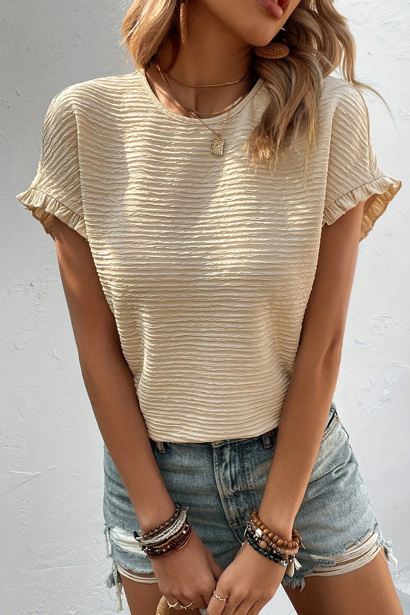 Miley Ruffled Short Sleeve Blouse-3