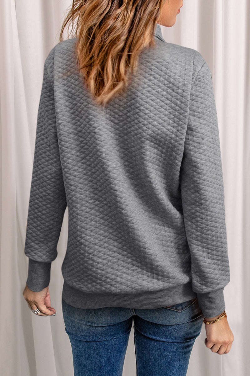 Everleigh Quilted Snap Neck Sweatshirt-1