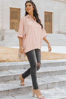 Paula Button Front Dolman Sleeves Shirt-4