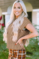 Laura Crew Neck Cable Knit Short Sleeve Sweater-2