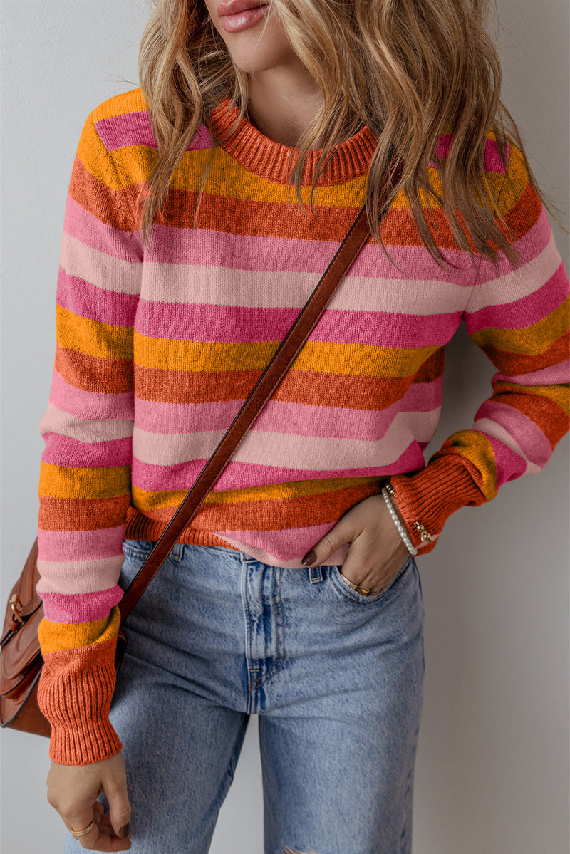 Eliana Stripe Ribbed Sweater-2