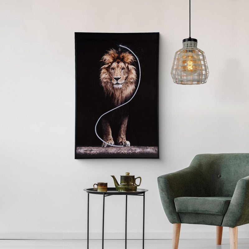 Lion Wall Art with LED Lights-1