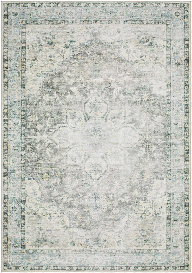 Sample Lotan Green Medallion Washable Area Rug-0