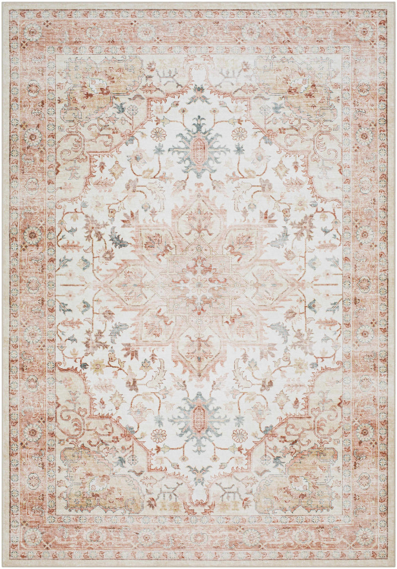 Sample Lotan Pink Medallion Washable Area Rug-0