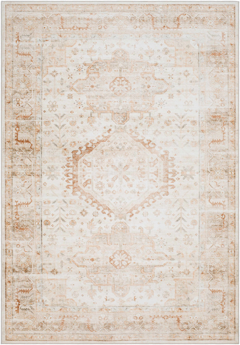 Sample Laran Rust Distressed Washable Area Rug-0