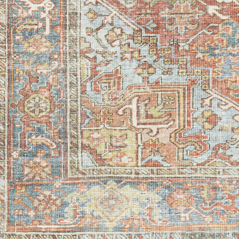 Sample Maayon Medallion Rust Washable Area Rug-0