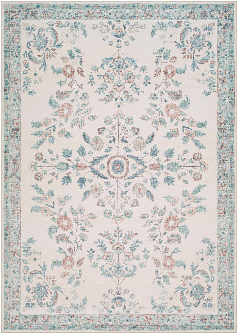 Sample Meyly Pink & Green Washable Area Rug-0