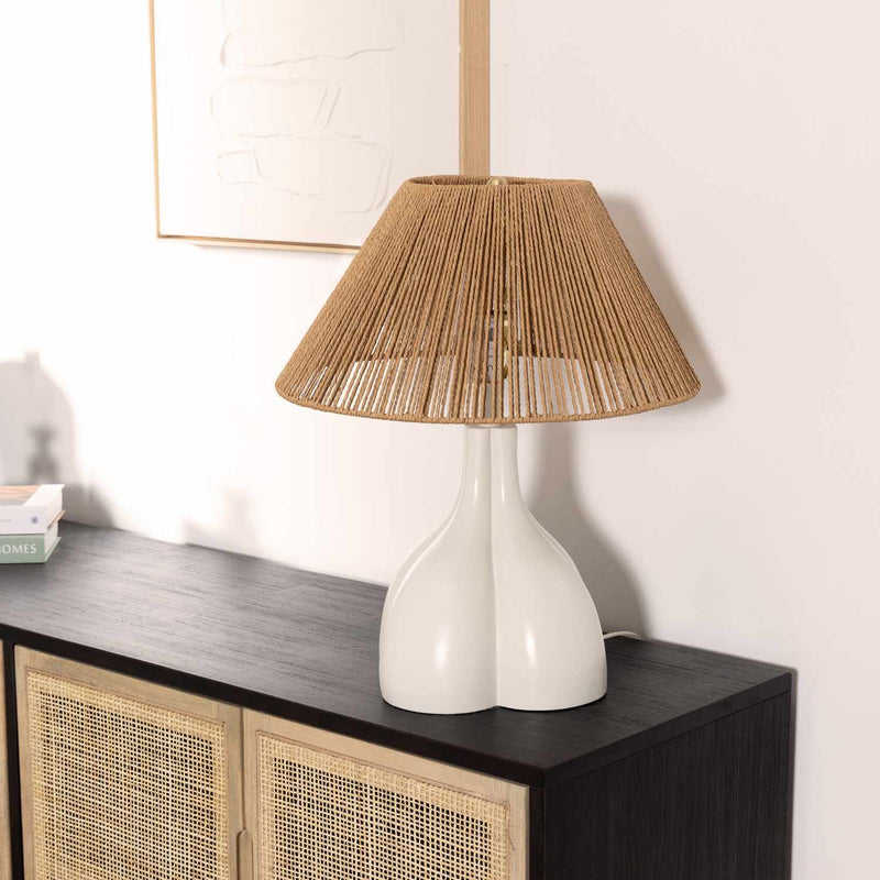 Maierdorf Beige Textured Ceramic Table Lamp-0