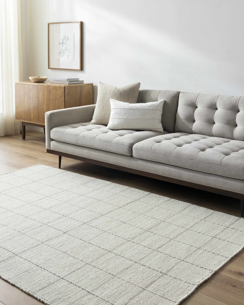 Sample Nissa Cream Checkered Area Rug-0