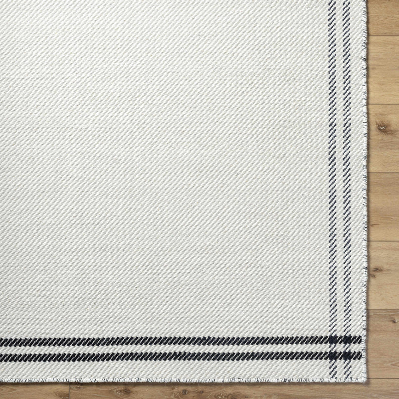 Sample Nimue Cream & Blue Bordered Area Rug-0