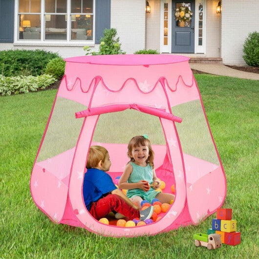 Pink Portable Kid Play House Play Tent with 100 Balls - Color: Pink