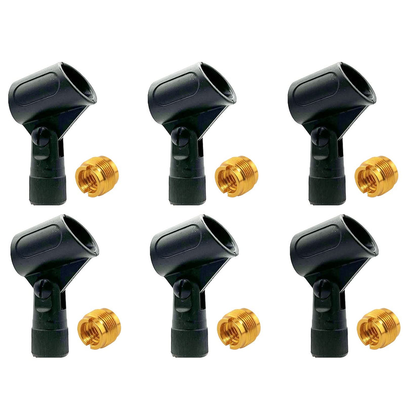 5 Core Microphone Clip Holder 6 Pieces with Screw Adapters 5/8 to 3/8 Inch-0