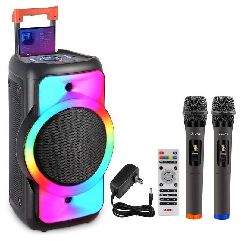 5Core Bluetooth Party Speaker 12 inch PA RGB Partybox Karaoke Machine + 2 Wireless Mic-0