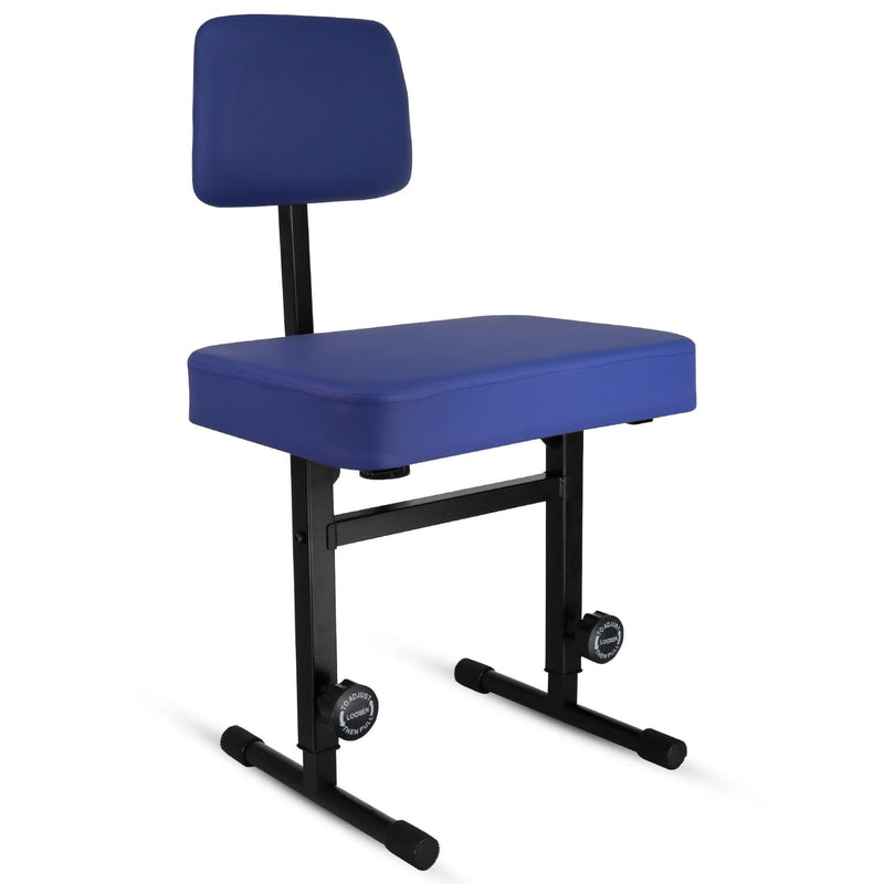 5 CORE Piano Bench Height Adjustable Keyboard Stool Stool Heavy Duty Thick Padded Cushioned Seat with Backrest Blue-0