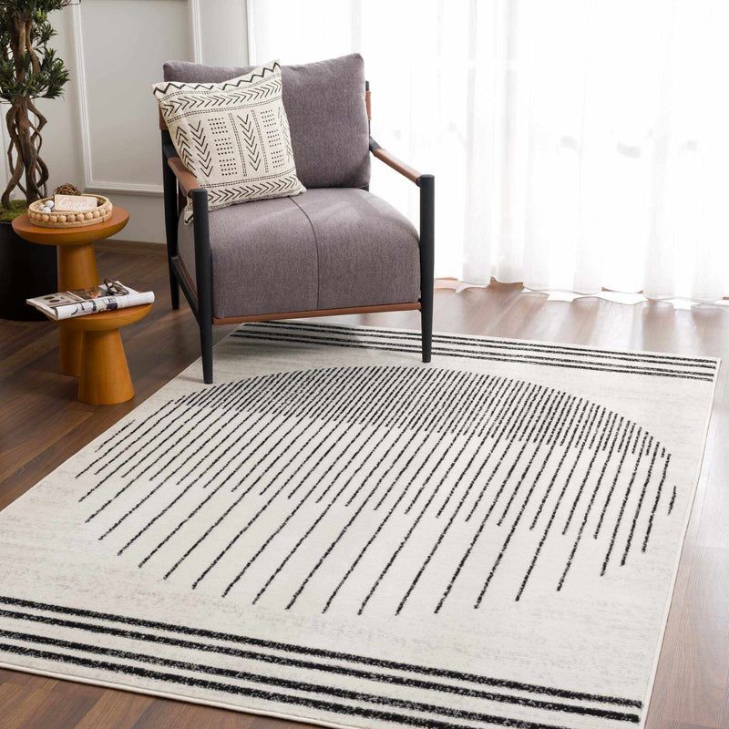 Angus Black&White Geometric Area Rug-1