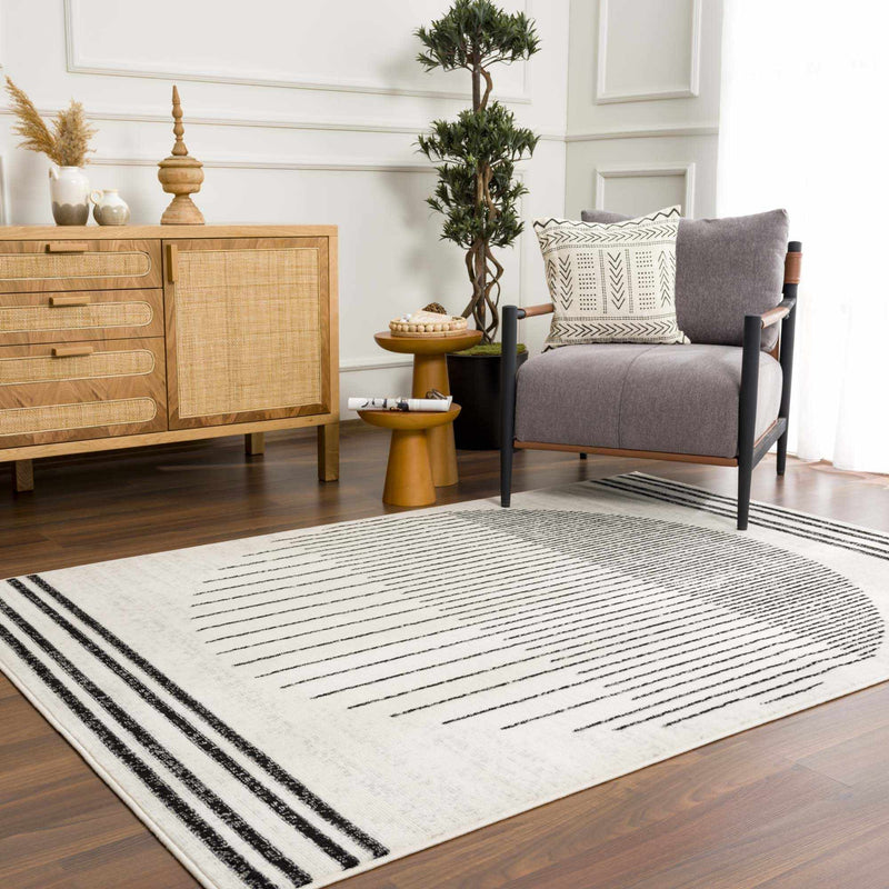 Angus Black&White Geometric Area Rug-8